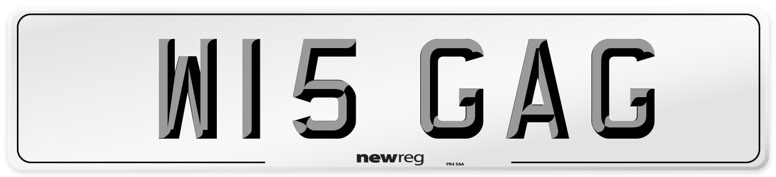 W15 GAG Number Plate from New Reg